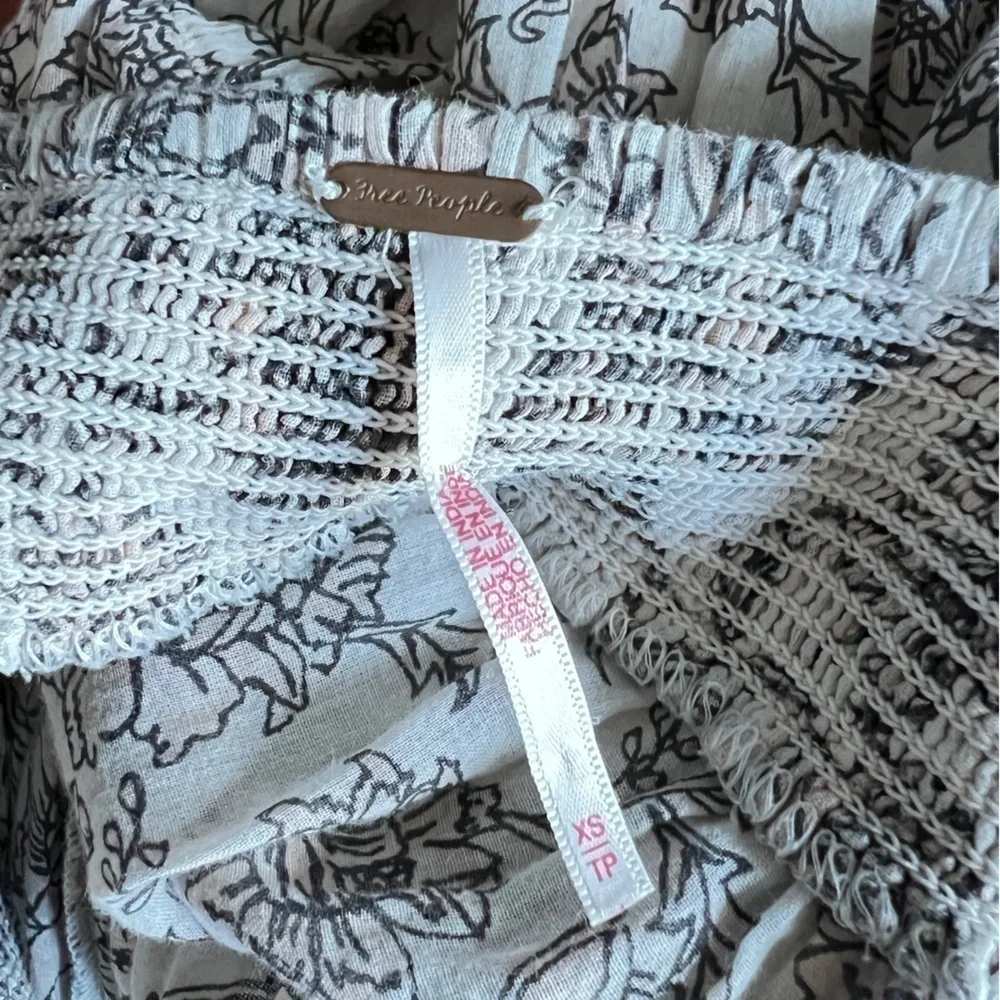 Free People Bonita Printed Midi Dress Tea Combo XS